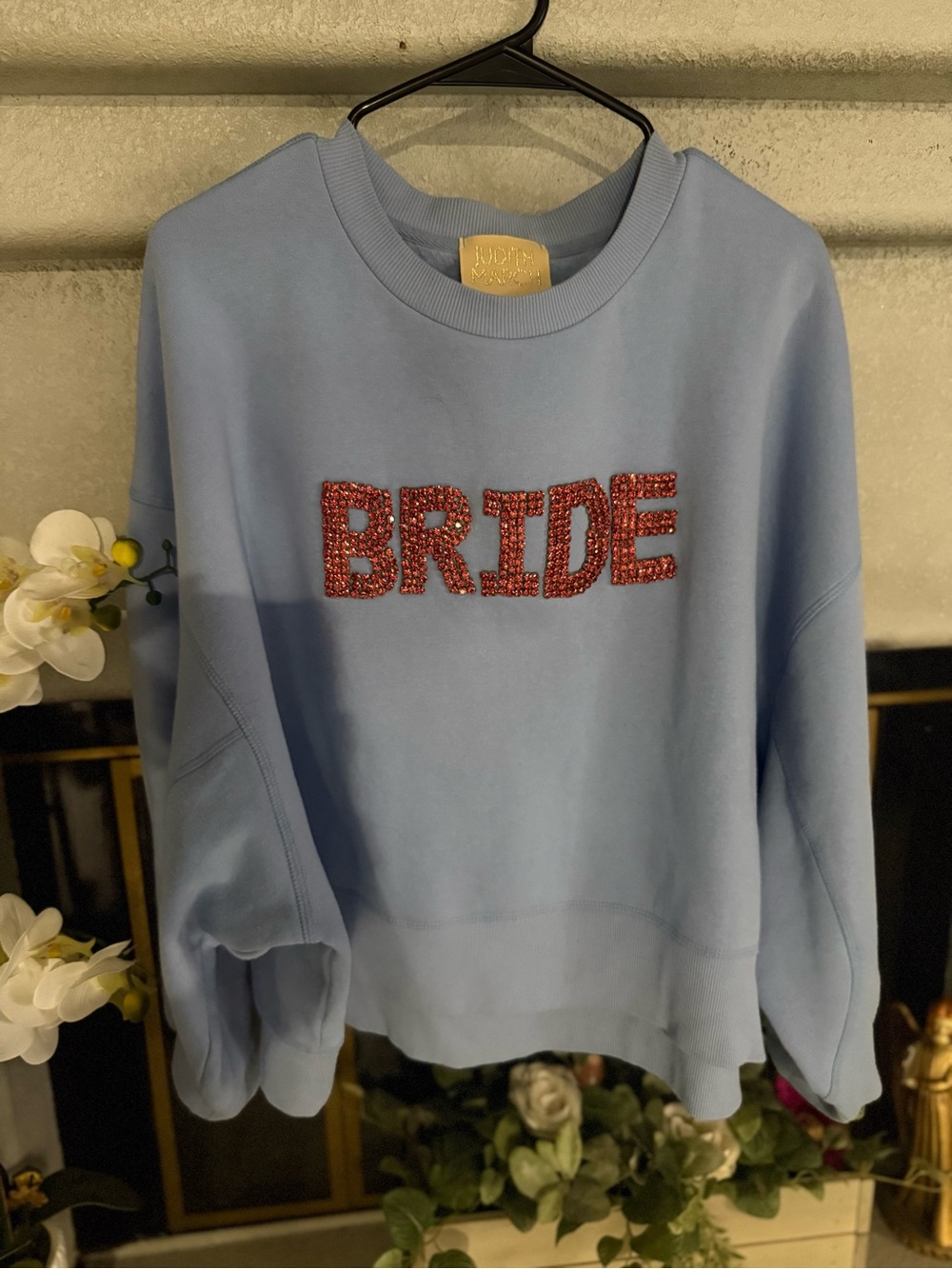 Judith March "BRIDE" Crystal Letter Sweatshirt